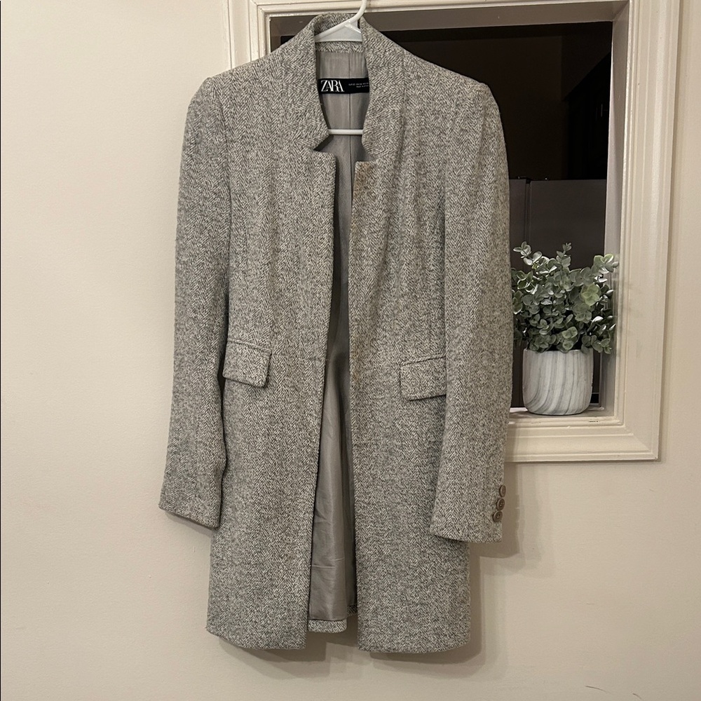 Zara Women's Textured Gray Blazer